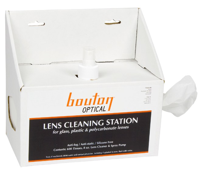 Disposable Eyeglass Lens Cleaning Station with Wipes & Solution SupplyDen